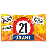 Gevel Vlag 21 Jaar 1,5m